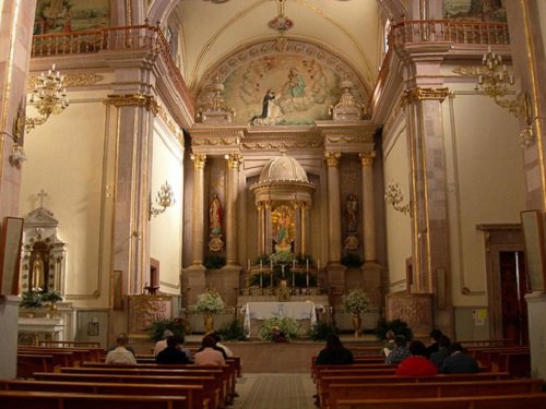 Paseo por Mexico Interior del Templo de la Merced o del Rosario en Aguascalientes