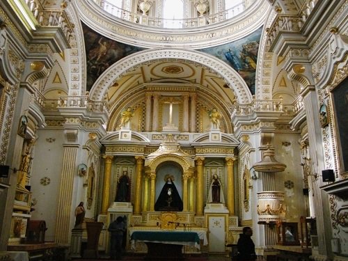 Paseo por Mexico Interior de Templo de La Santa Cruz de Jerusalén en San Pedro Cholula